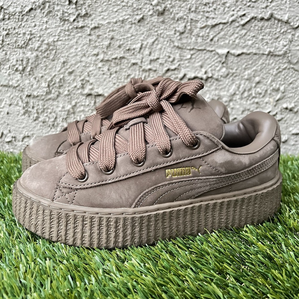 Puma x Fenty Rihanna Shoes Women Size 6.5 Brown Creeper Platform Sneakers Lace